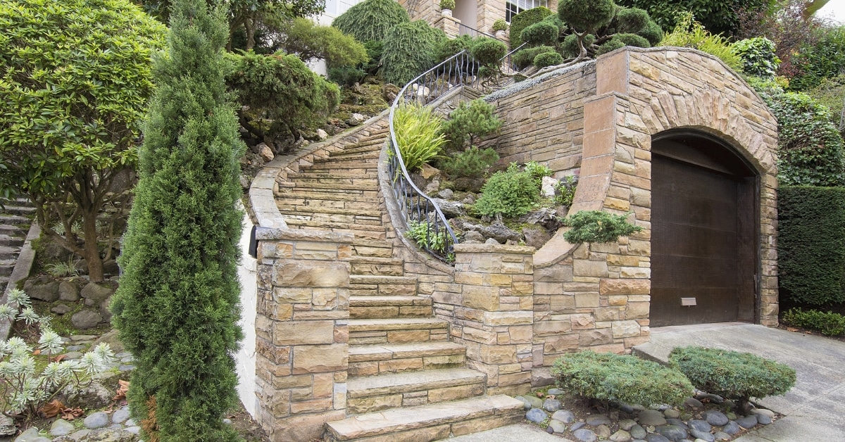 Cultured Stone Veneer Home Exterior in Utah Cultured stone veneer on a modern Utah style home exterior with updated siding and trim