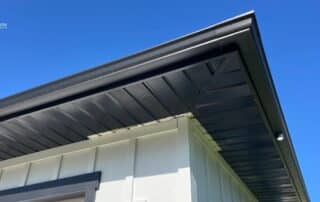 House roofline showing soffit and fascia boards for exterior design