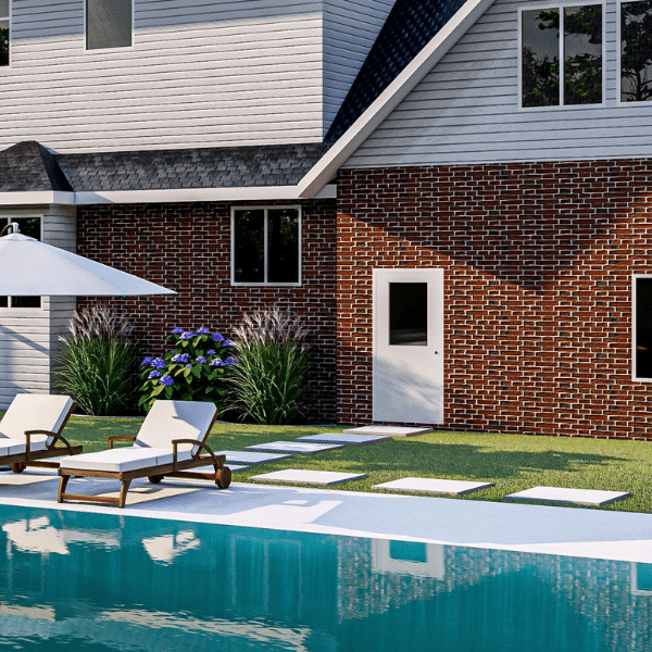 Thin Brick Veneer Exterior Upgrade Remodeled home with thin brick veneer and modern siding showing upgraded curb appeal