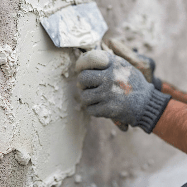 Traditional Hard Coat Stucco Application by Contractor Stucco contractor applying traditional hard coat stucco with trowel